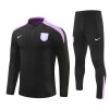 Sudadera De Entrenamiento Inglaterra Cremallera De Cuarto 2024-25 Negra - Hombre